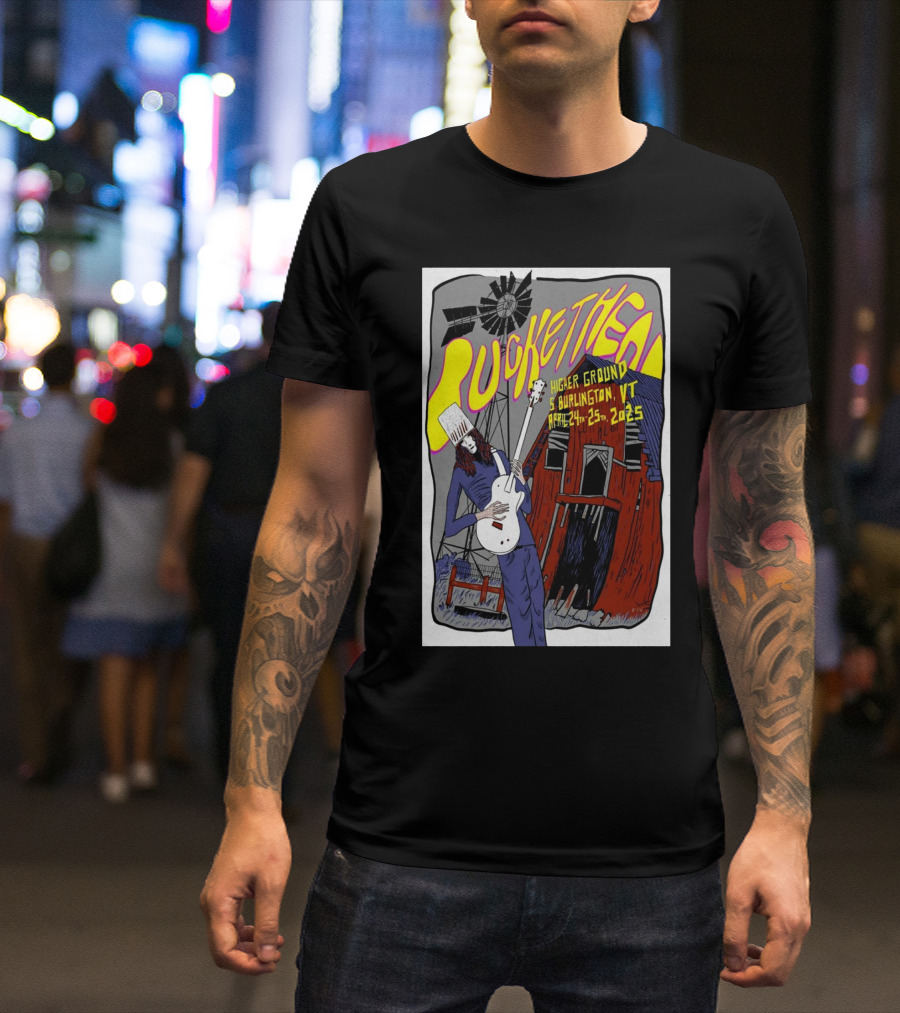 Buckethead Higher Ground South Burlington VT April 24-25 2025 Windmill And Barn T-Shirt
