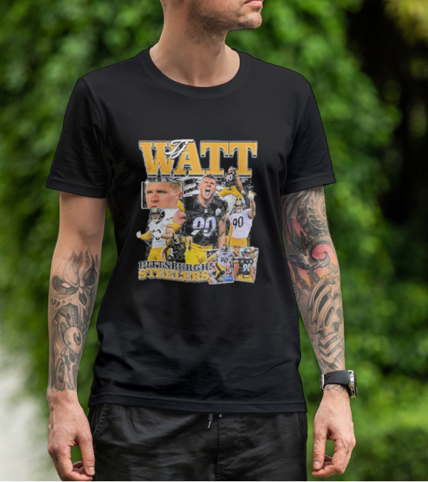 Pittsburgh Steelers TJ Watt 90 Collage T-Shirt
