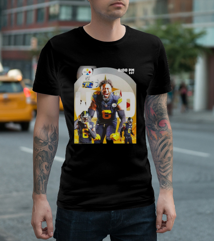 Steelers Vs Ravens NFL Wild Card Matchup Dynamic Player Action T-Shirt