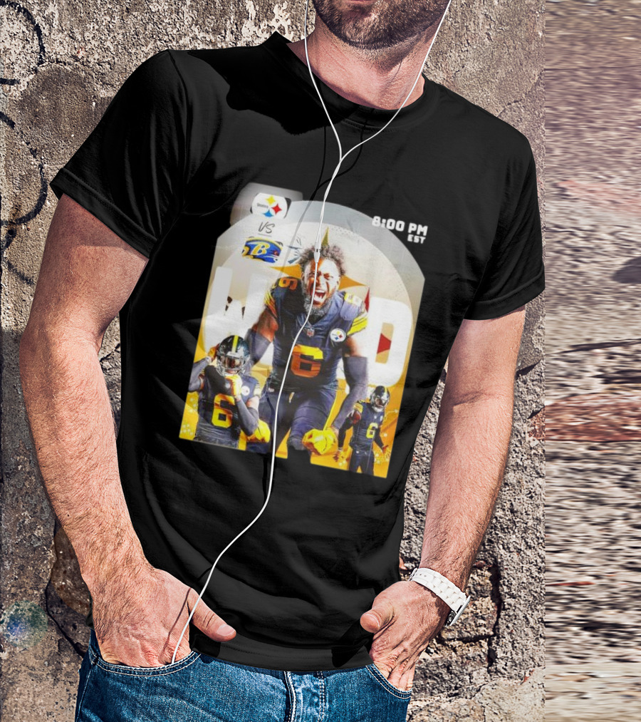 Steelers Vs Ravens NFL Wild Card Matchup Dynamic Player Action T-Shirt