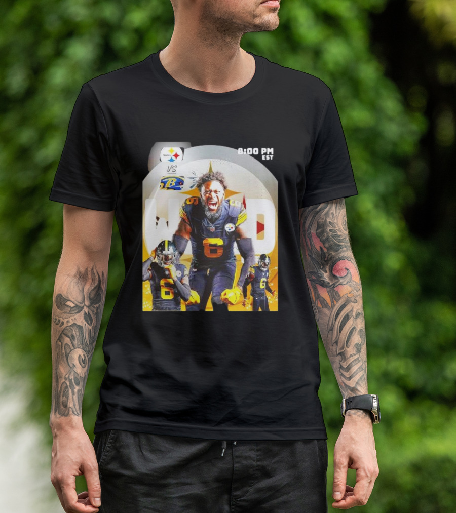 Steelers Vs Ravens NFL Wild Card Matchup Dynamic Player Action T-Shirt