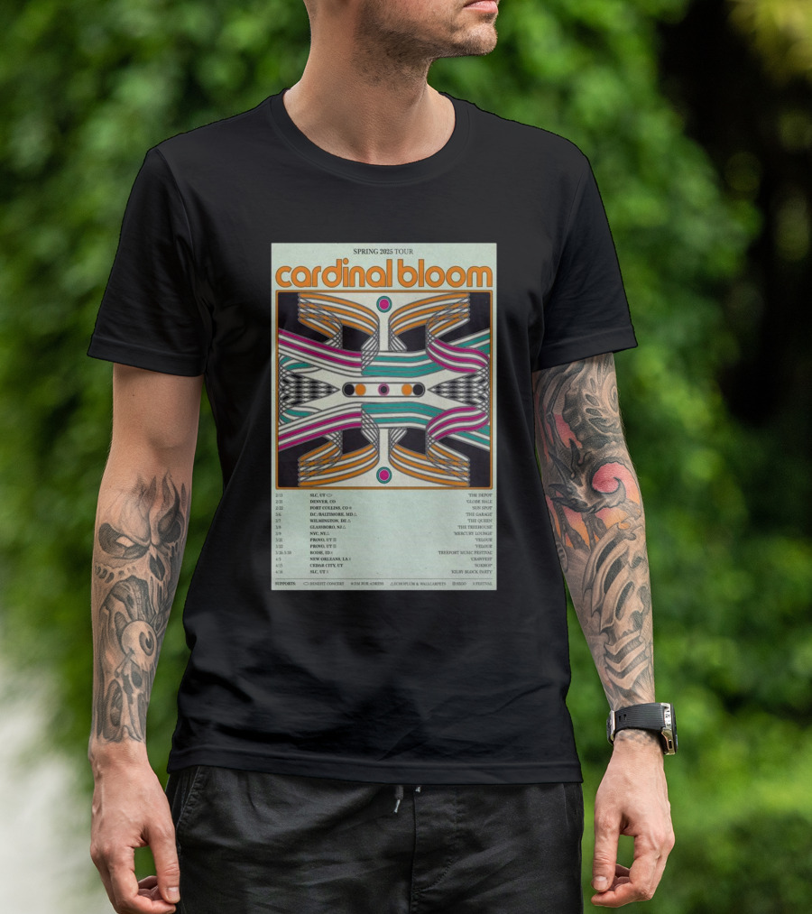 Cardinal Bloom Spring 2025 Tour SLC UT The Depot Denver CO Glove Hall T-Shirt