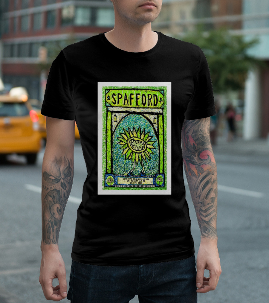 Spafford Colonial Oak Music Park St. Augustine FL January 19 2025 Sunflower Art T-Shirt