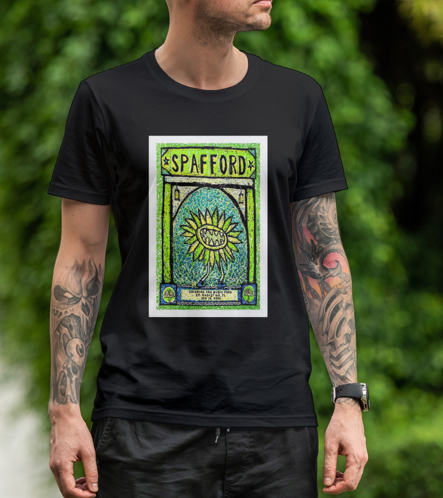 Spafford Colonial Oak Music Park St. Augustine FL January 19 2025 Sunflower Art T-Shirt