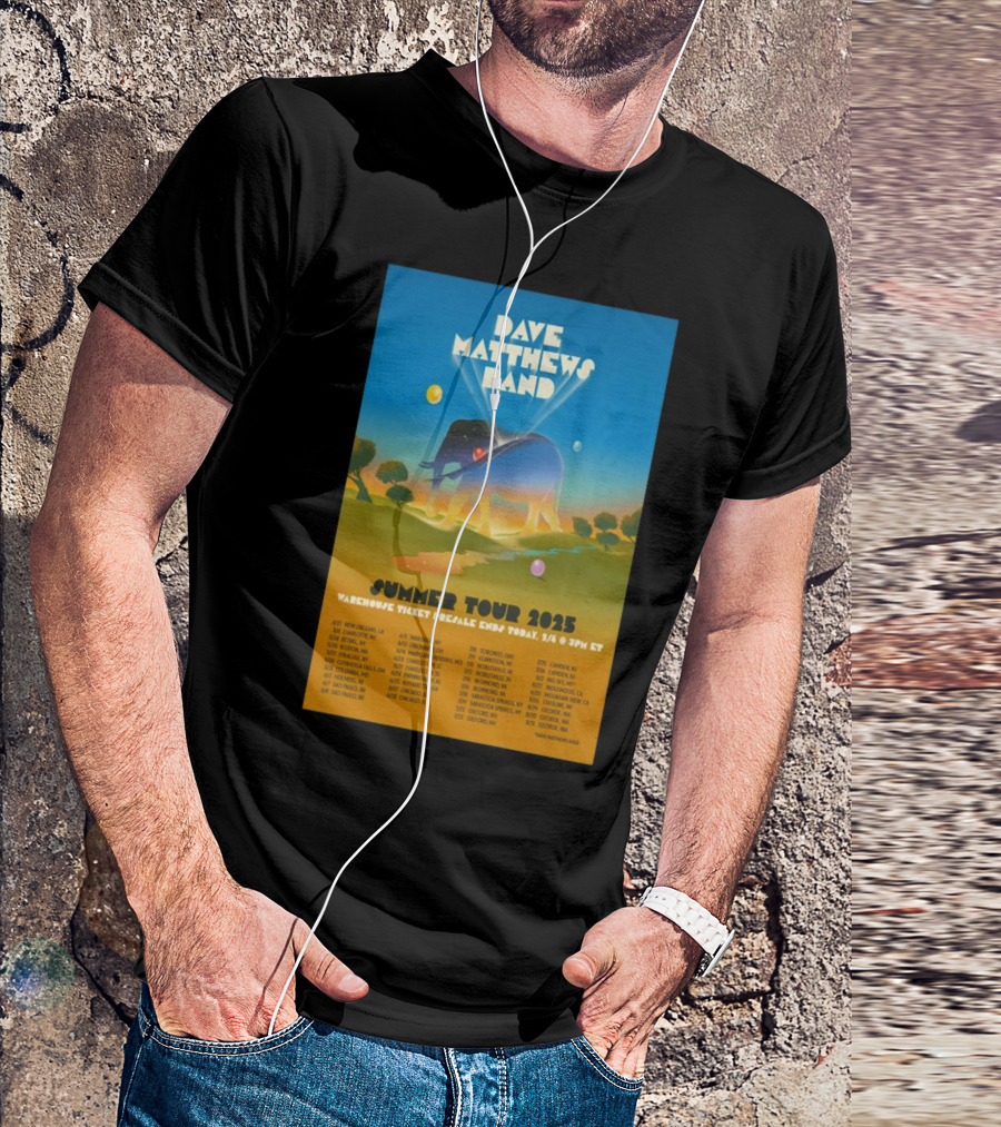 Dave Matthews Band Summer Tour 2025 New Orleans Charlotte Bethel Dates And Locations T-Shirt