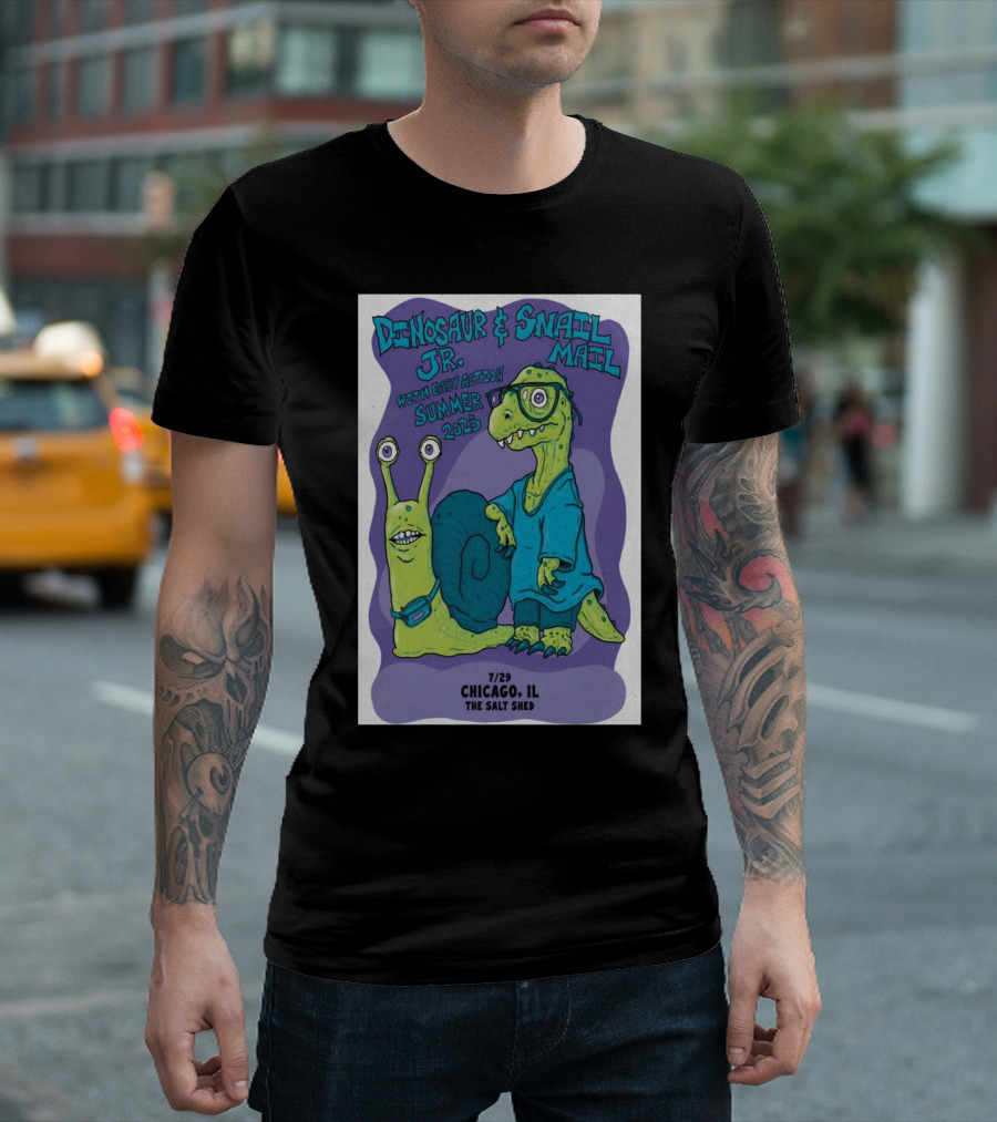 Dinosaur Jr. Snail Mail With Easy Action Summer 2025 Chicago IL 7/29 The Salt Shed T-Shirt