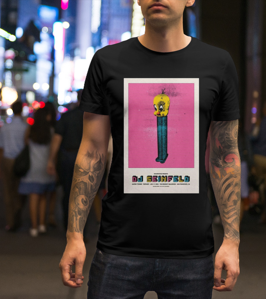 Goldenvoice Presents DJ Seinfeld Regency Ballroom San Francisco January 17 2025 Jasper Tygner Tripleset Pez Dispenser Graphic T-Shirt