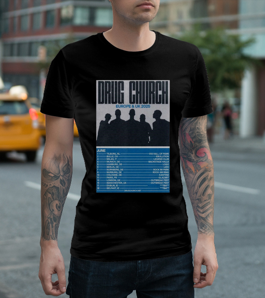 Drug Church Europe And UK 2025 Tour June Dates Tilburg NL 013 Hall Of Fame T-Shirt