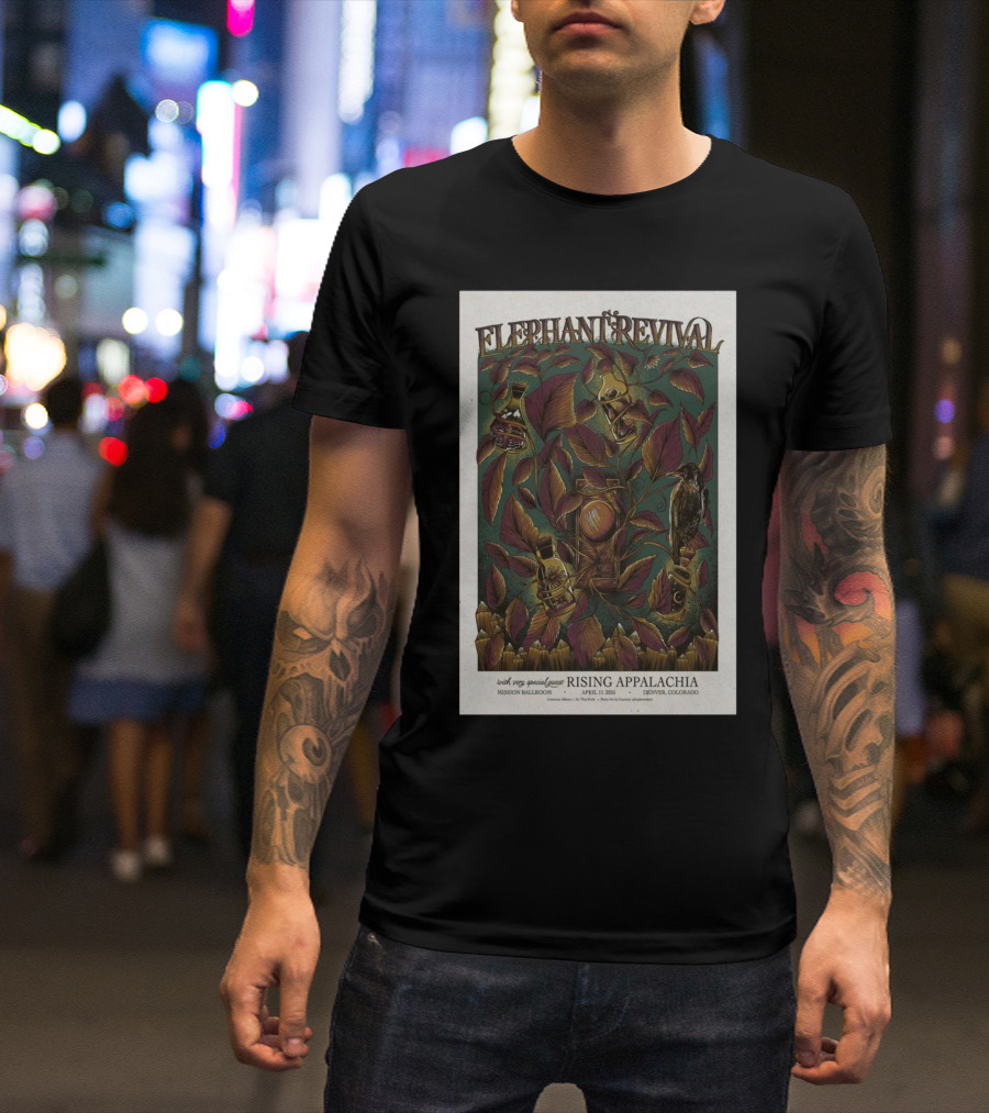 Elephant Revival Rising Appalachia April 11 2025 Mission Ballroom Denver Colorado Concert T-Shirt