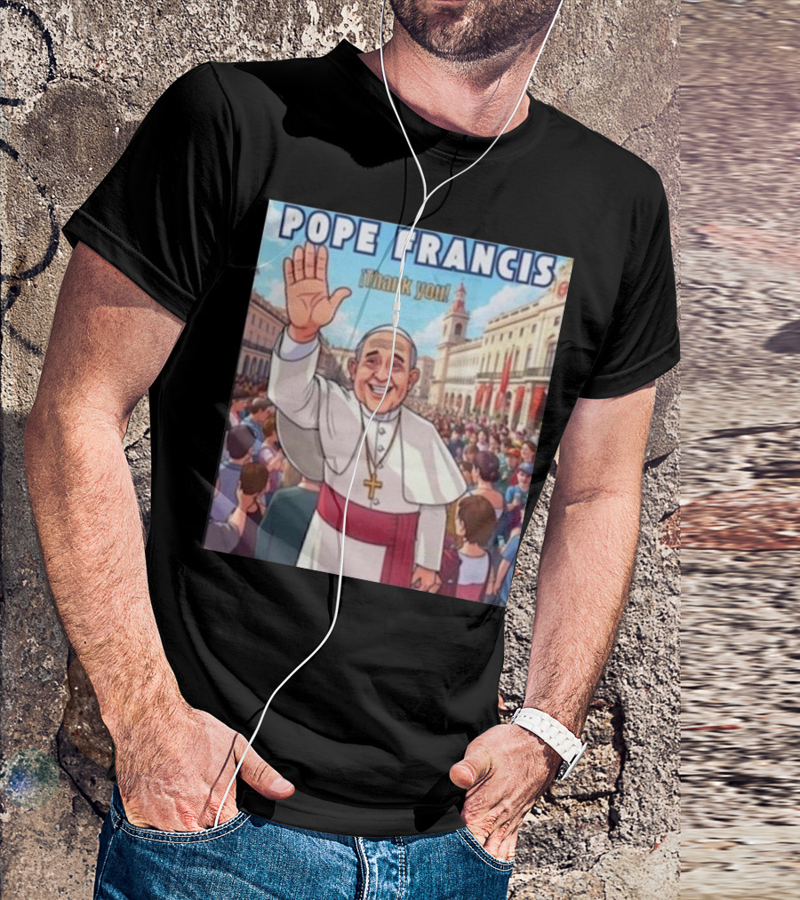 Pope Francis Thank You Crowded City Scene T-Shirt