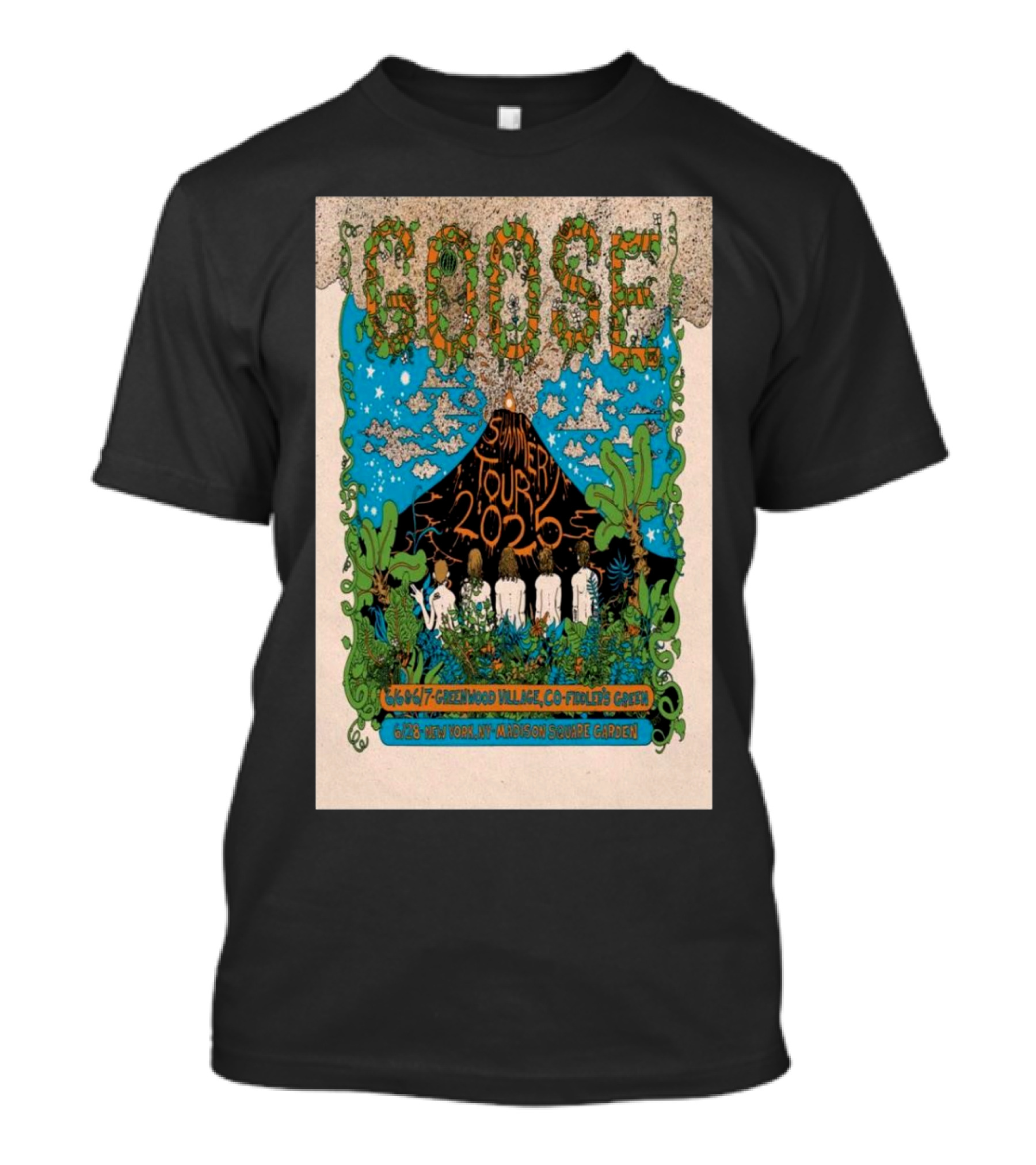 Goose Summer Tour 2025 Fiddler’s Green Amphitheatre Madison Square Garden Psychedelic T-Shirt
