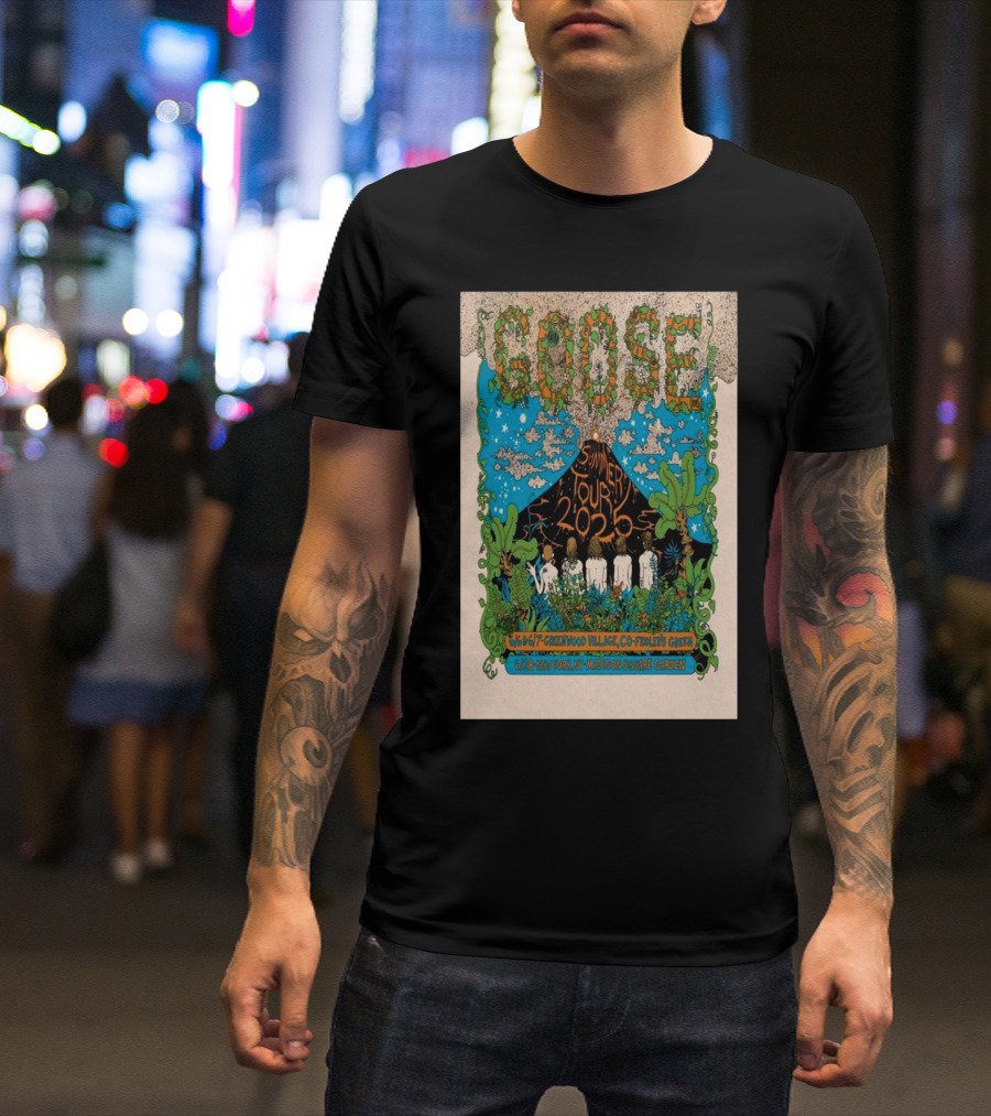 Goose Summer Tour 2025 Fiddler’s Green Amphitheatre Madison Square Garden Psychedelic T-Shirt
