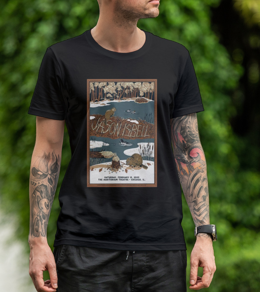 Jason Isbell February 15 2025 Auditorium Theatre Chicago IL Beaver Pond Scene T-Shirt
