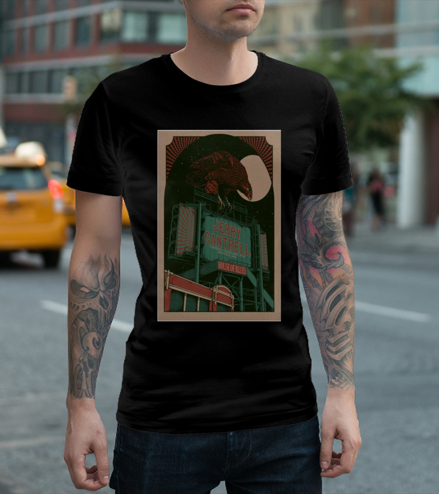 Jerry Cantrell Live At House Of Blues Boston February 4 2025 Concert With Eagle Graphic T-Shirt