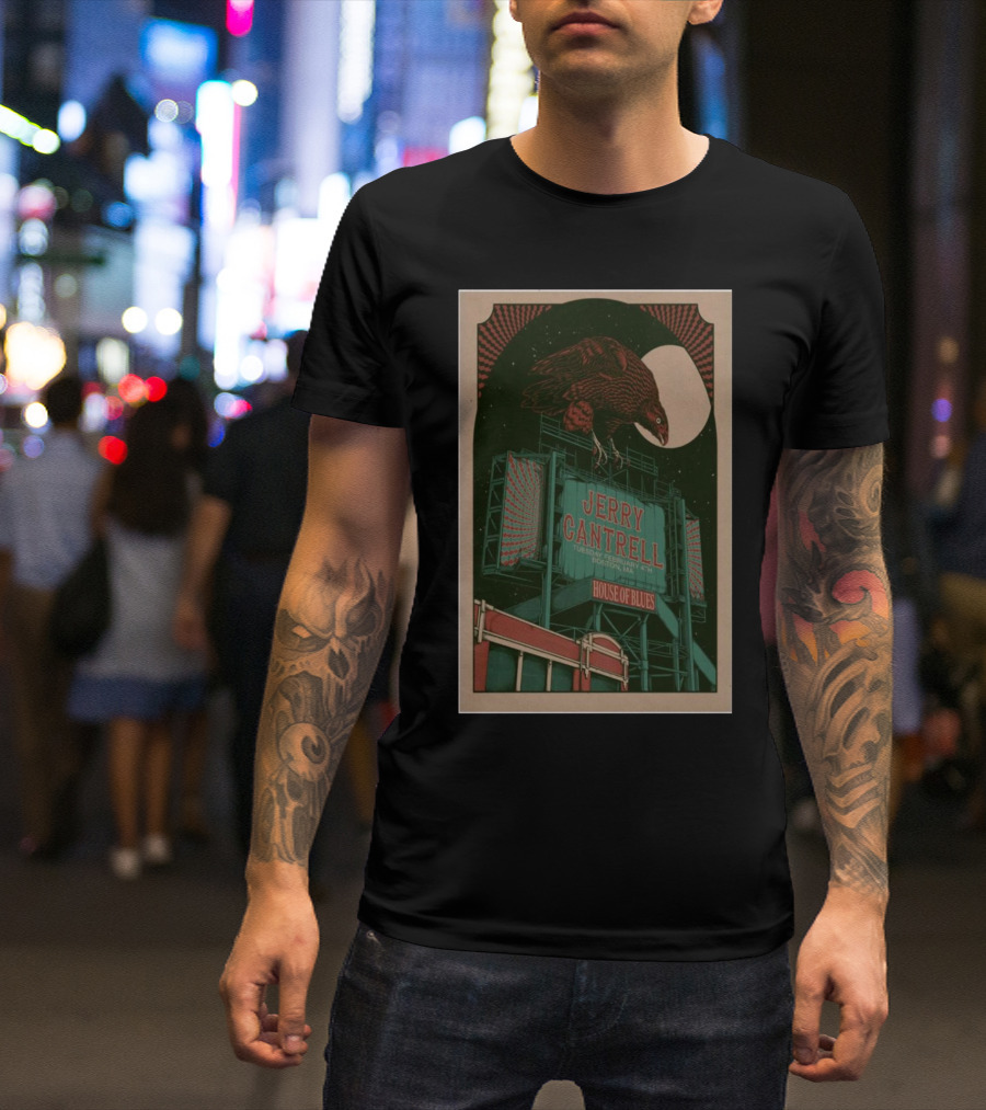 Jerry Cantrell Live At House Of Blues Boston February 4 2025 Concert With Eagle Graphic T-Shirt