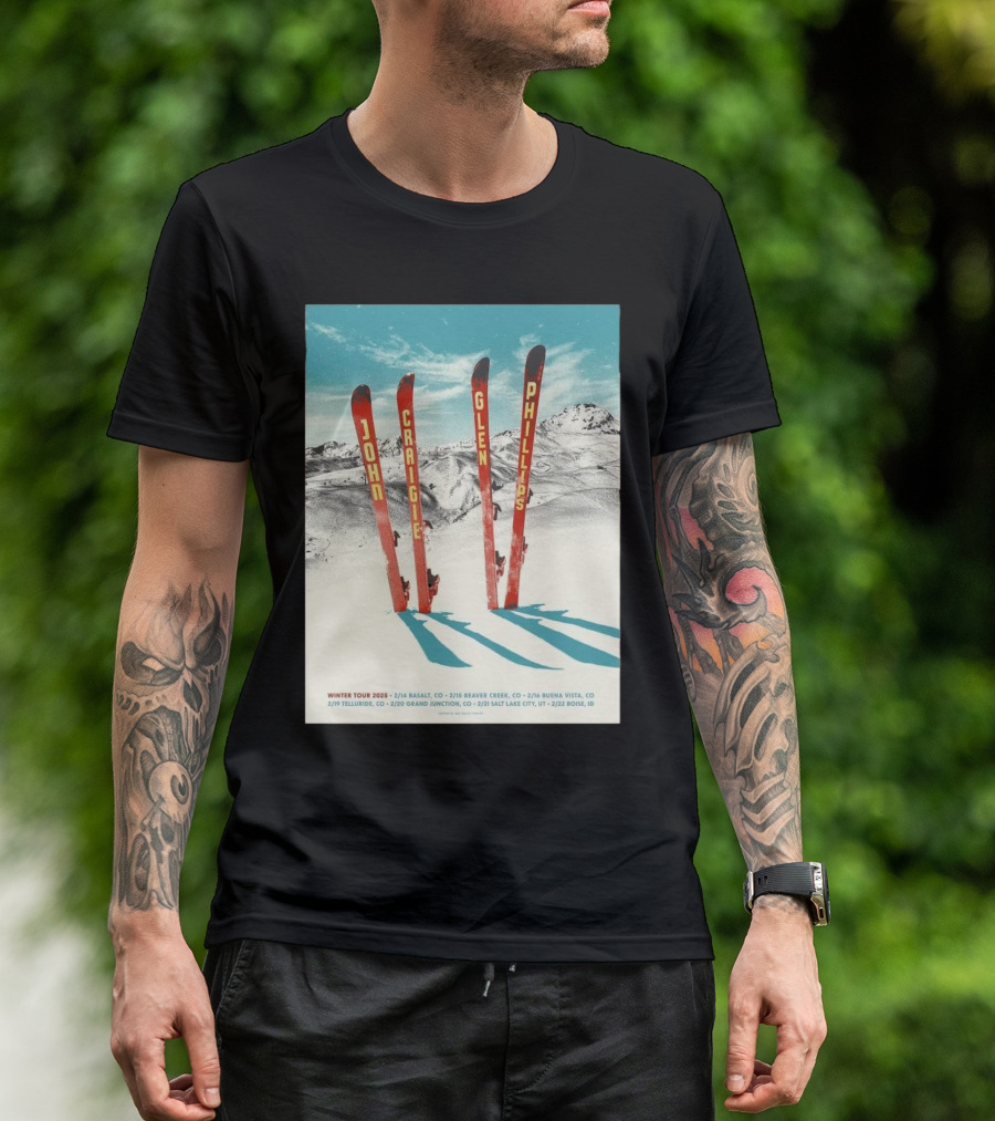 Winter Tour 2025 Ski John Craigie Glenn Phillips Basalt CO Beaver Creek T-Shirt