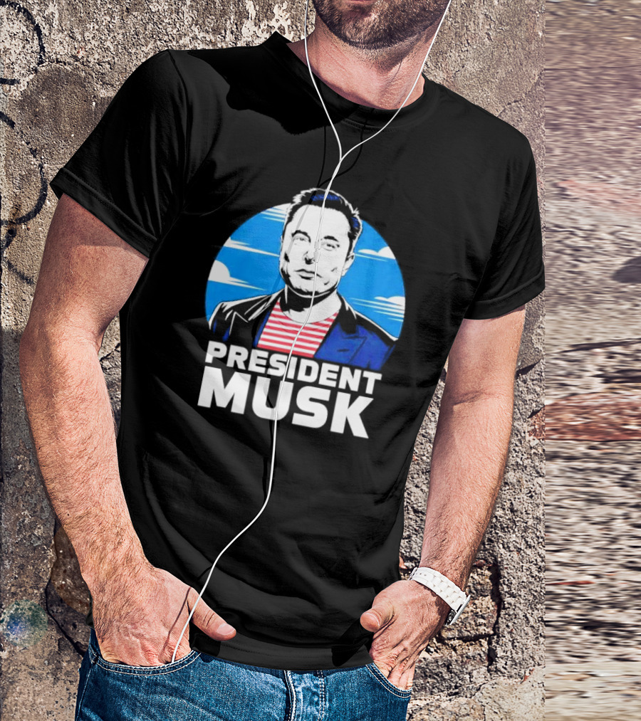 President Musk Elon Musk Retro Style Portrait T-Shirt