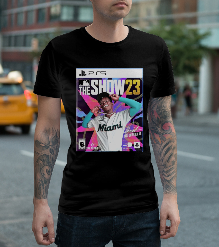 PS5 MLB The Show 23 Jazz Chisholm JR Miami Marlins Cover Art T-Shirt
