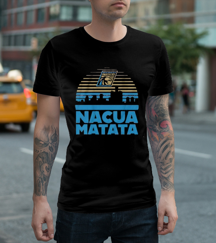 Nacua Matata Michigan Panthers Skyline Lion Icon T-Shirt