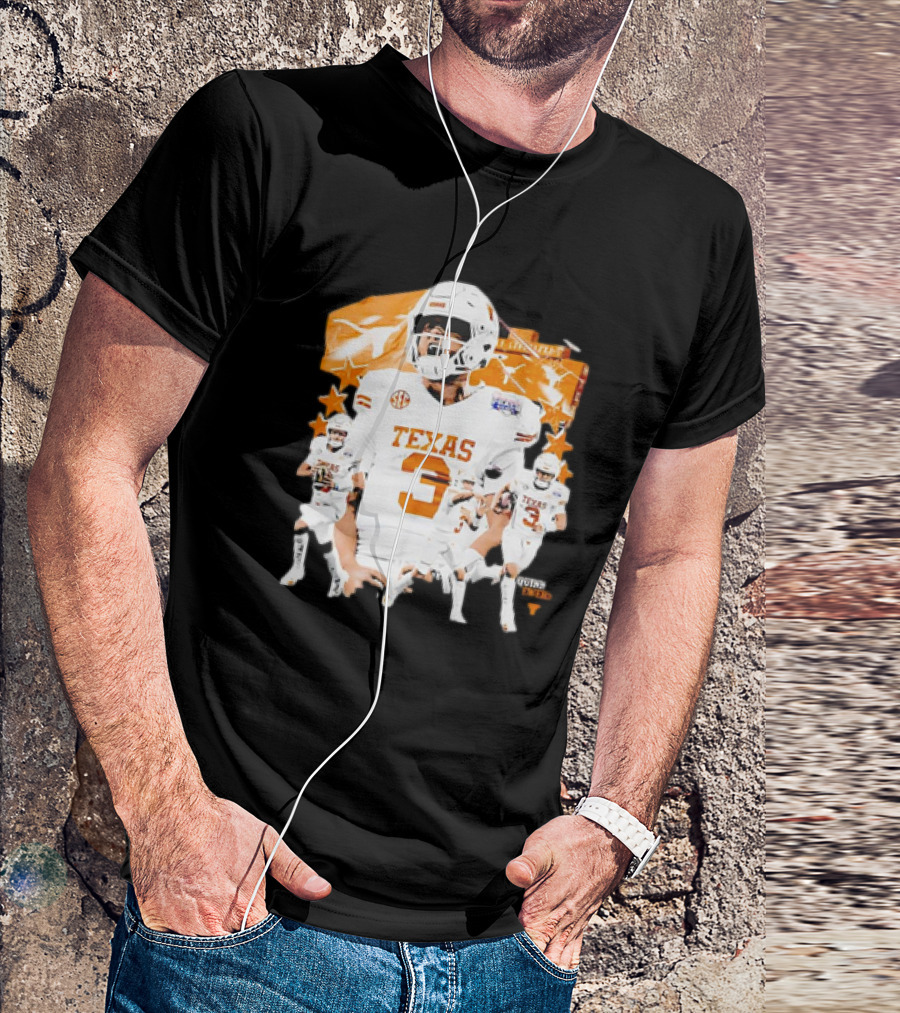 Quinn Ewers Texas Longhorns Football 3 90s Style SEC Champion T-Shirt