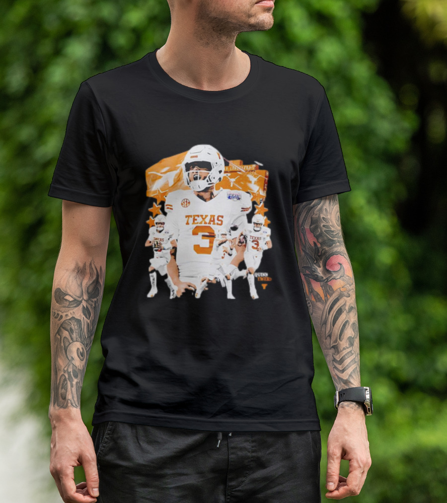 Quinn Ewers Texas Longhorns Football 3 90s Style SEC Champion T-Shirt