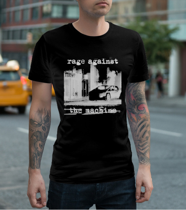 Rage Against The Machine Car Explosion Outside Building T-Shirt