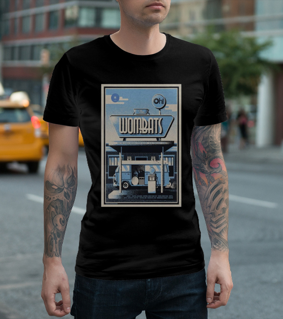 The Wombats Oh! The Ocean Record Store Shows February 18-20 2025 London Bristol Liverpool Manchester Leeds T-Shirt