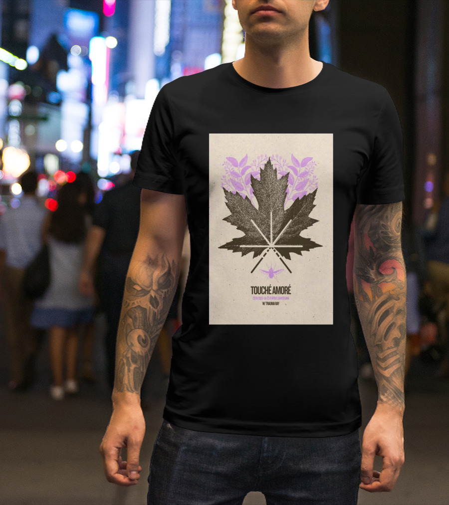 Touche Amore 23-01-2025 La 2 De Apolo Barcelona With Trauma Ray Floral Leaf Moth T-Shirt