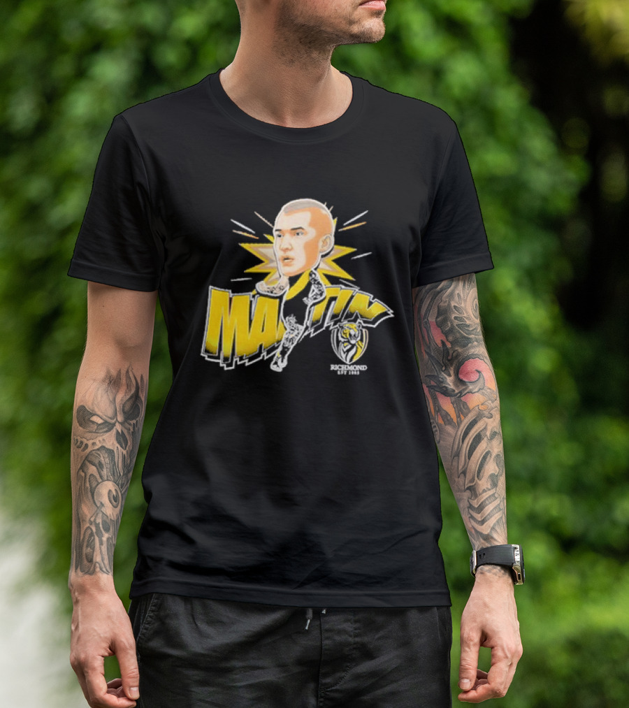 Richmond FC Dustin Martin Henrik Face With Yellow Highlights T-Shirt