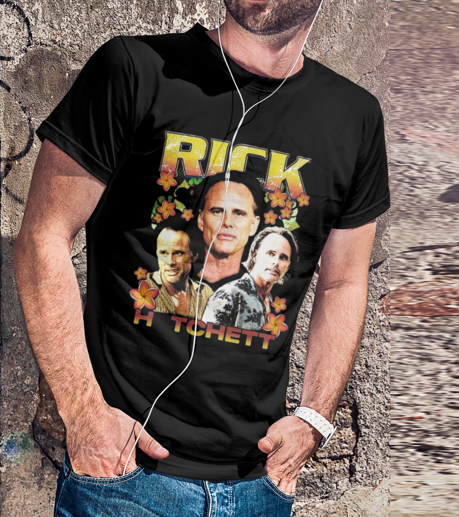 Rick Hatchett Retro Floral Collage Rap Style T-Shirt
