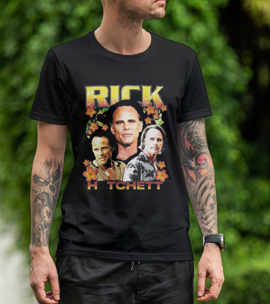 Rick Hatchett Retro Floral Collage Rap Style T-Shirt