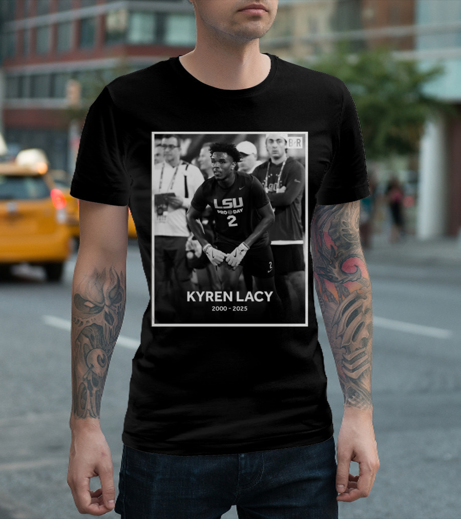 LSU Pro Day Kyren Lacy 2000-2025 Memorial T-Shirt