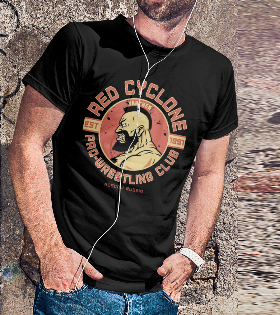 Red Cyclone Zangief Pro Wrestling Club Est 1991 Moscow Russia T-Shirt