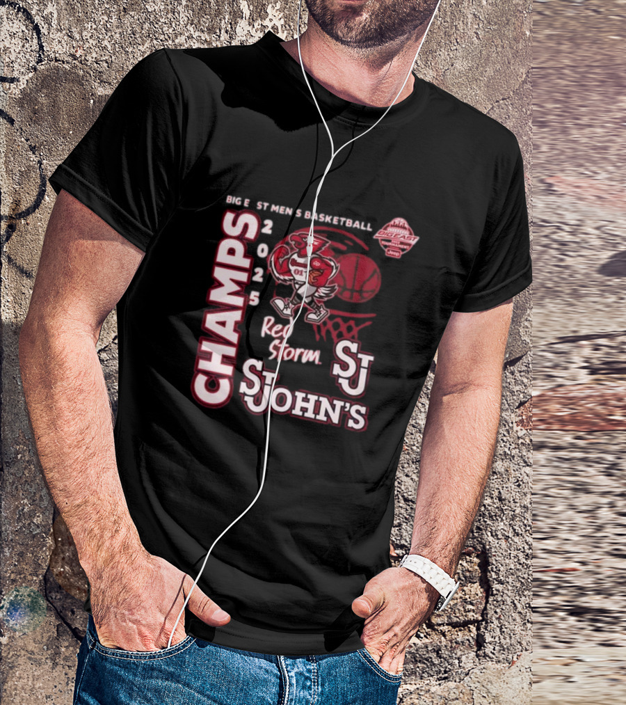 Big East Men's Basketball 2025 Champs St. John's Red Storm T-Shirt