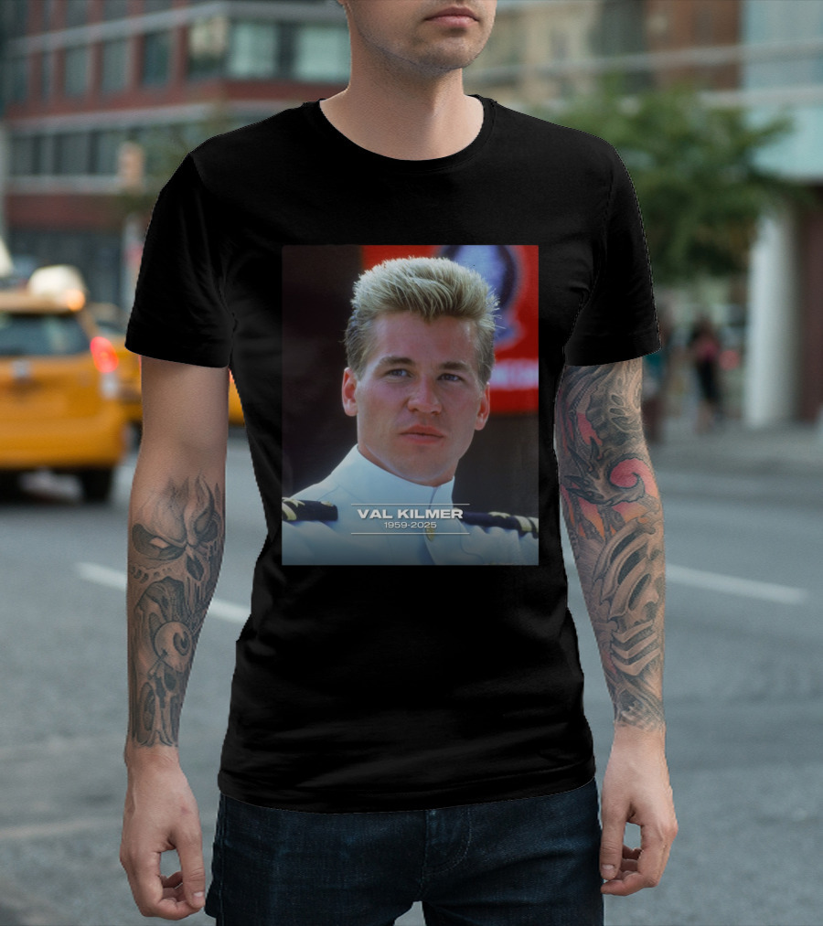 VAL KILMER 1959-2025 White Navy Officer Uniform Portrait T-Shirt