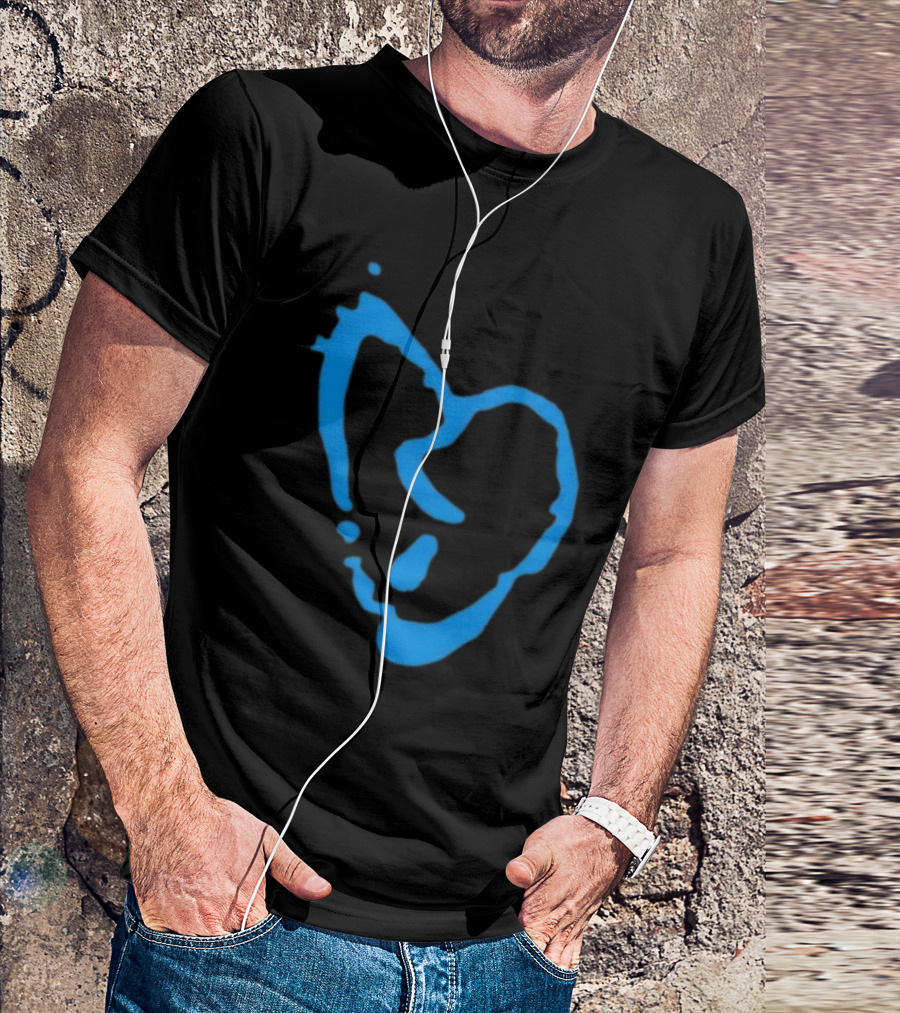 Revenge Lightning Heartbreak Blue Broken Heart Outline T-Shirt