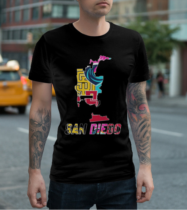 San Diego Padres Aztecs Wave Sports Team T-Shirt