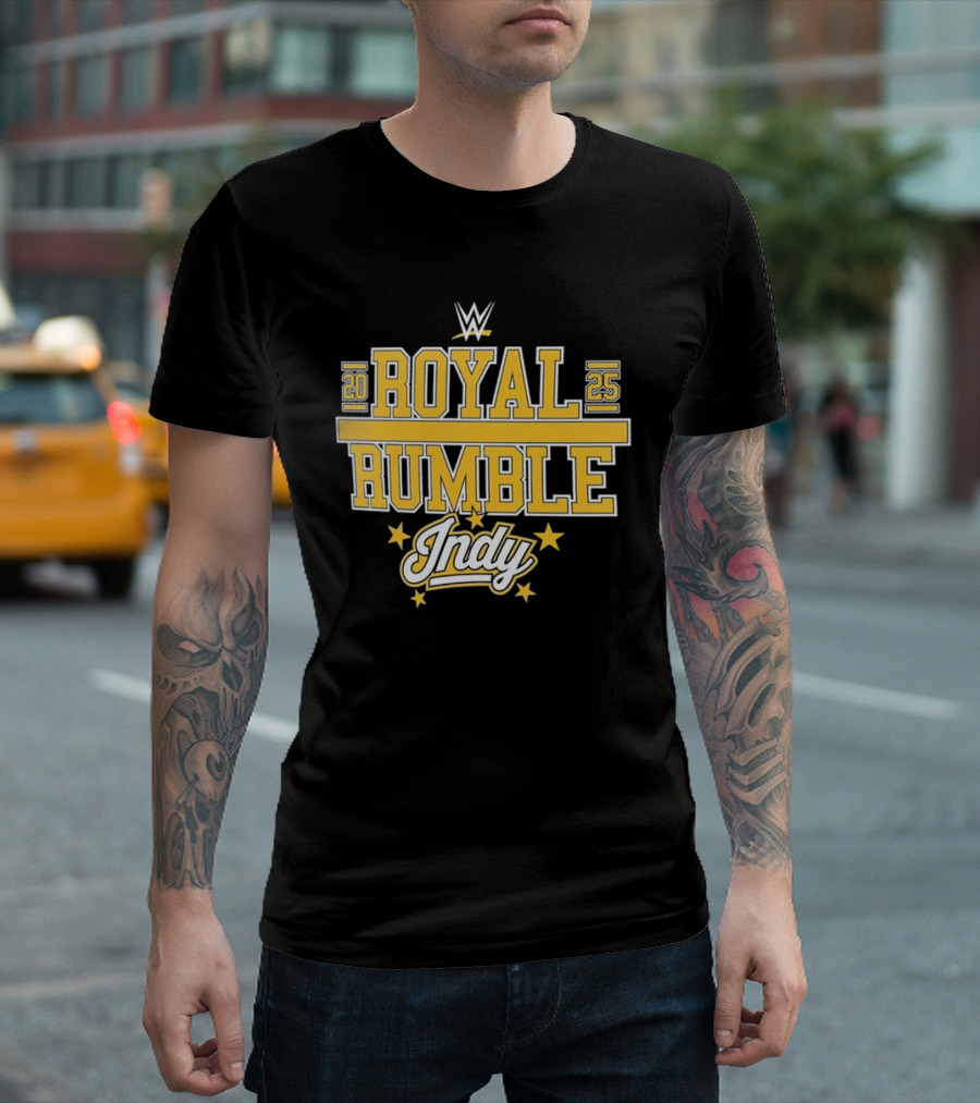 WWE Royal Rumble 2025 Indy Gold Stars T-Shirt