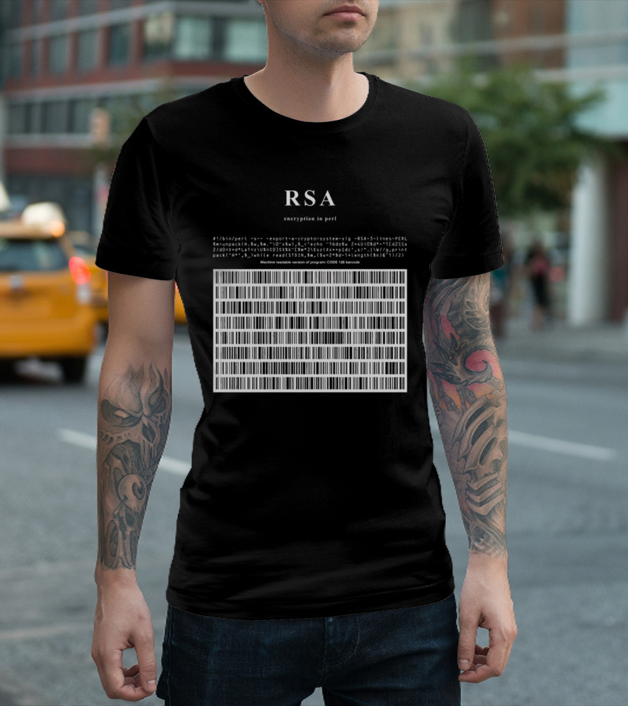 RSA Warning This Is A Munition Encryption Export Controlled Barcode Style T-Shirt