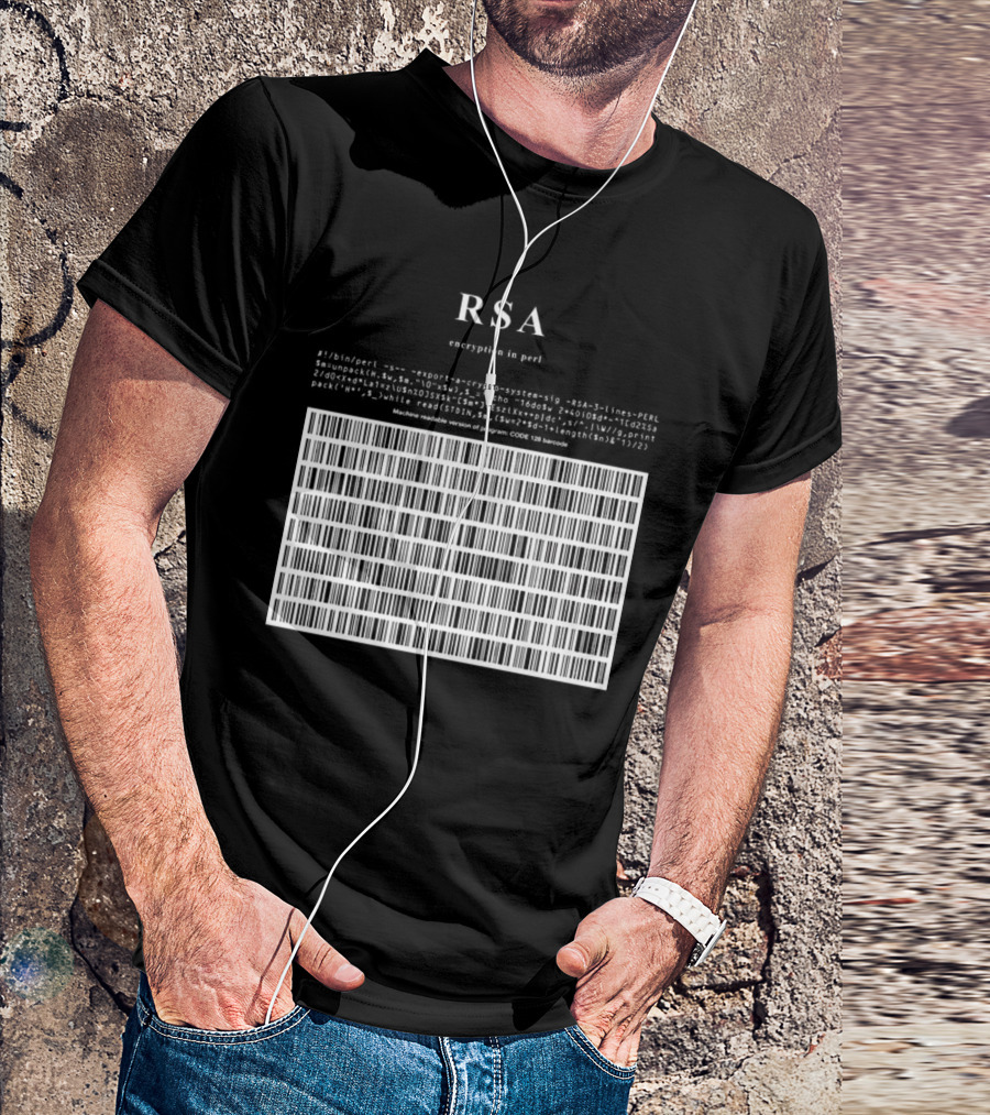 RSA Warning This Is A Munition Encryption Export Controlled Barcode Style T-Shirt