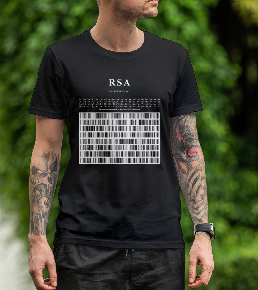 RSA Warning This Is A Munition Encryption Export Controlled Barcode Style T-Shirt