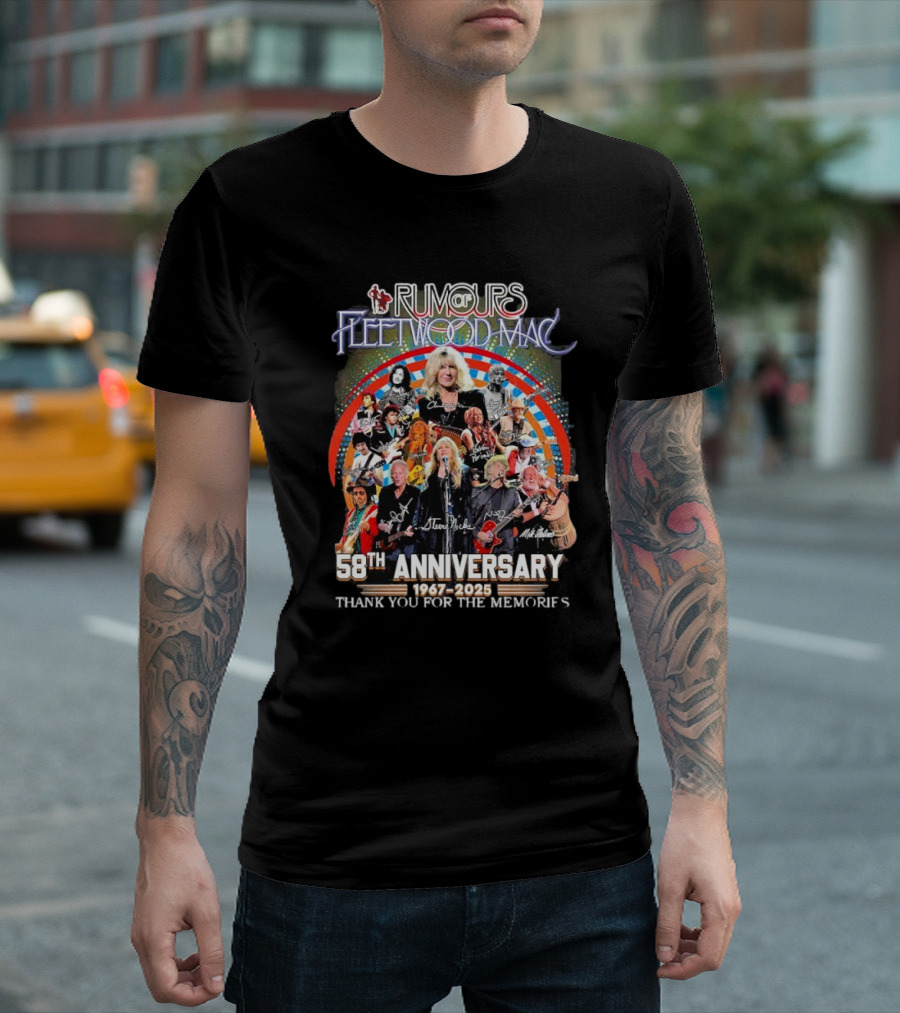 Rumours Fleetwood Mac 58th Anniversary 1967-2025 Thank You For The Memories T-Shirt
