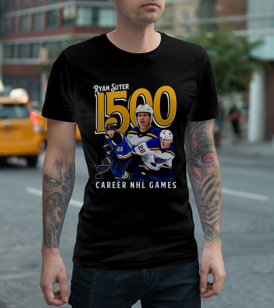 Ryan Suter St. Louis Blues 1500 Career NHL Games Celebration T-Shirt