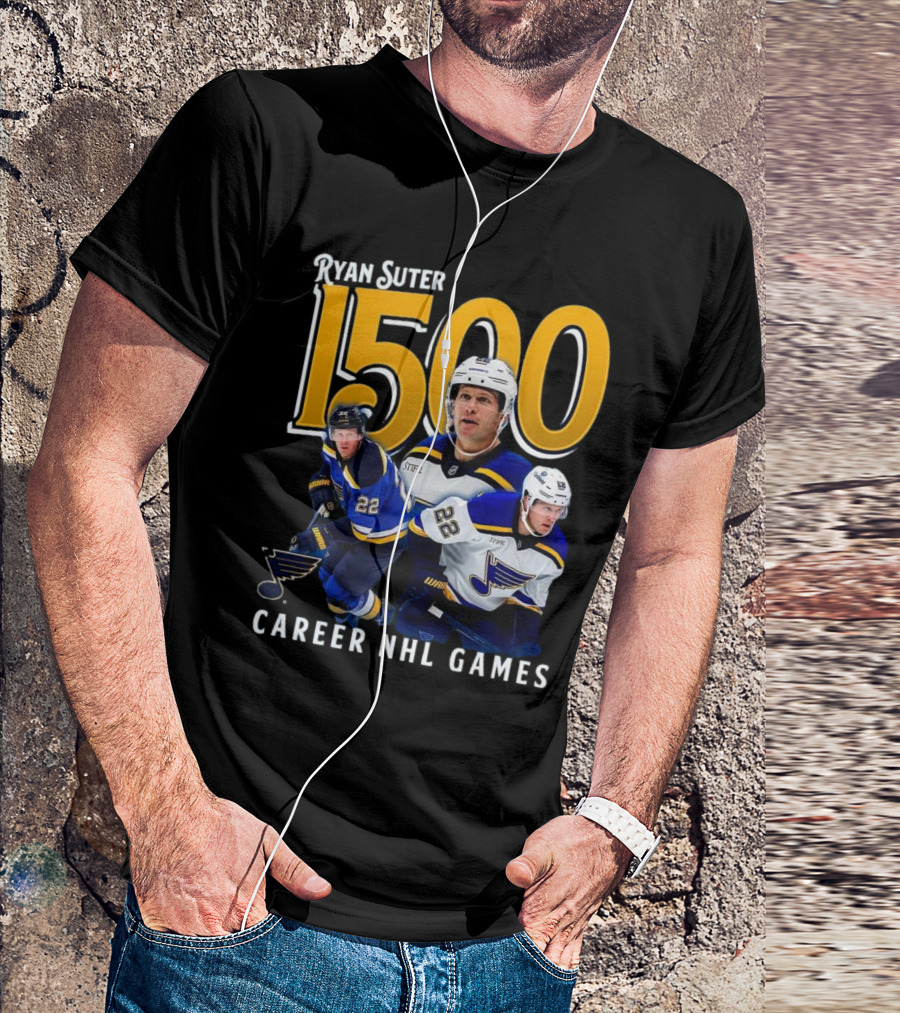 Ryan Suter St. Louis Blues 1500 Career NHL Games Celebration T-Shirt