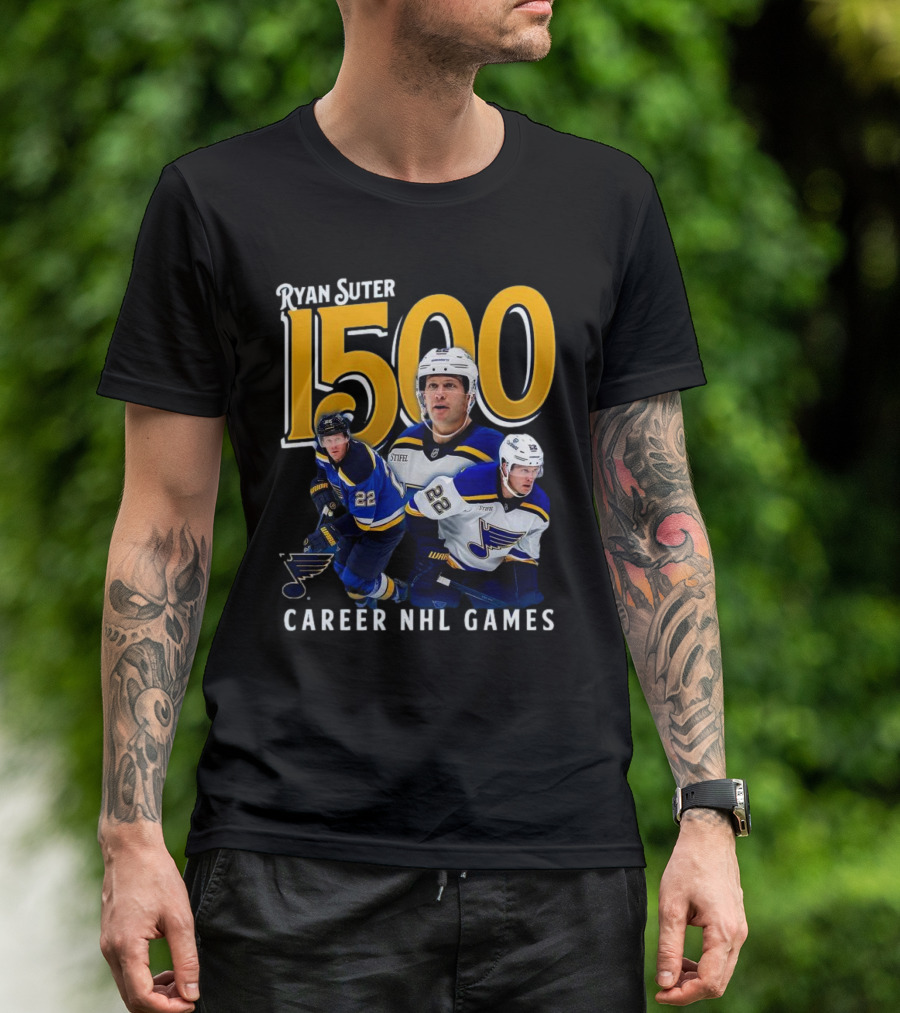 Ryan Suter St. Louis Blues 1500 Career NHL Games Celebration T-Shirt