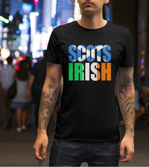 Scots Irish Flag Scottish Saltire Irish Tricolor T-Shirt
