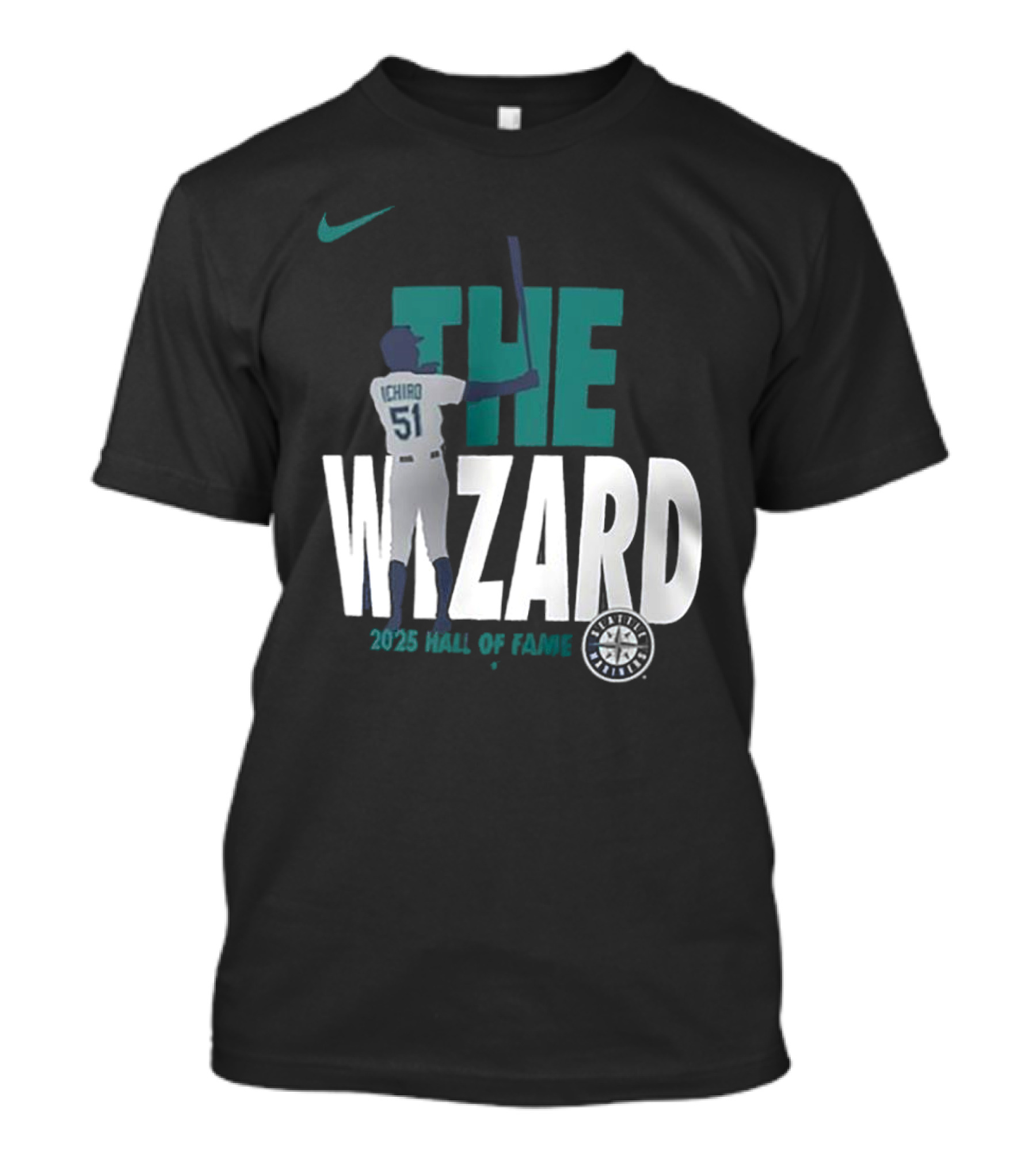Nike Seattle Mariners Ichiro Suzuki The Wizard 2025 Hall Of Fame T-Shirt
