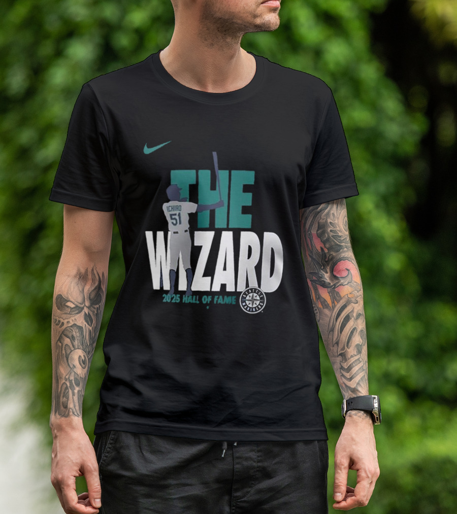 Nike Seattle Mariners Ichiro Suzuki The Wizard 2025 Hall Of Fame T-Shirt
