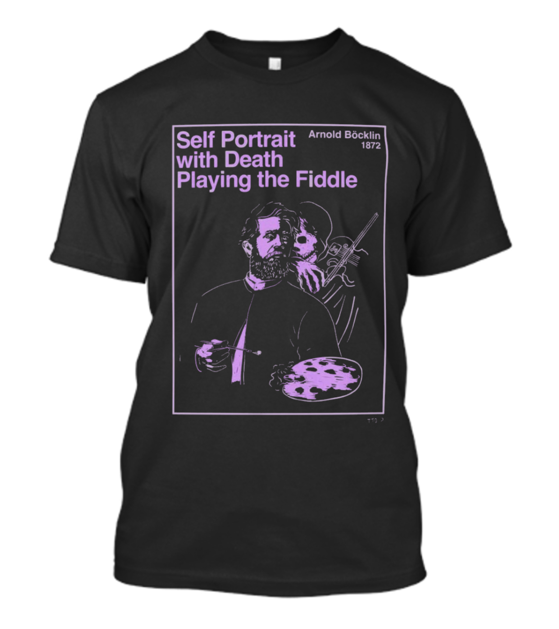 Self Portrait With Death Playing The Fiddle Arnold Böcklin 1872 T-Shirt