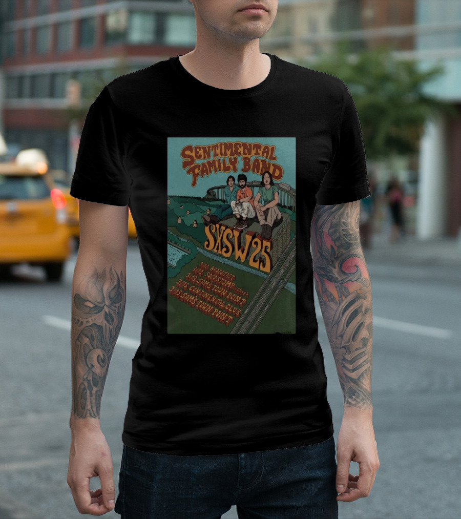 Sentimental Family Band SXSW 2025 Tour T-Shirt